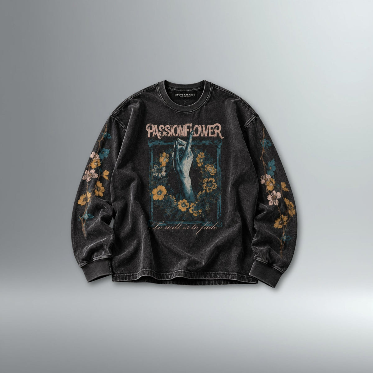 Passionflower | To Wilt Is To Fade Long Sleeve Tee | Above Average Clothing | organic cotton apparel