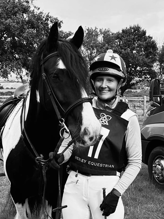 above average collaborator lily harvey competing with her horse Stan