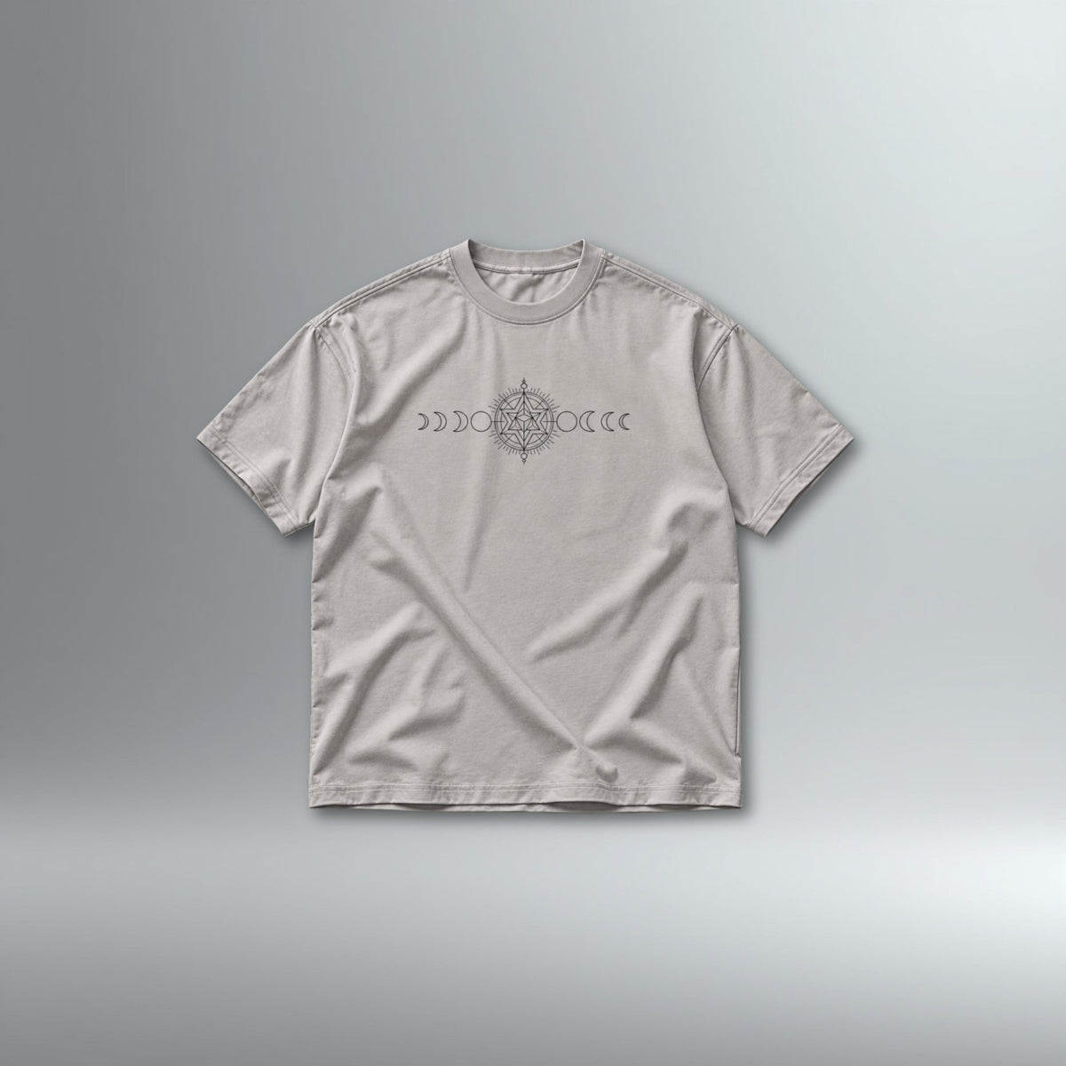 Stella Octangula Lunar Phase Tee (Line Drawn) | Above Average Clothing | organic cotton apparel
