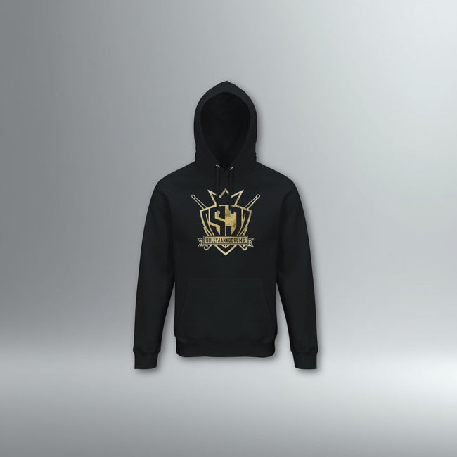 Sully Janko Hoodie | Gold Grunge Shield | Above Average Clothing | organic cotton apparel