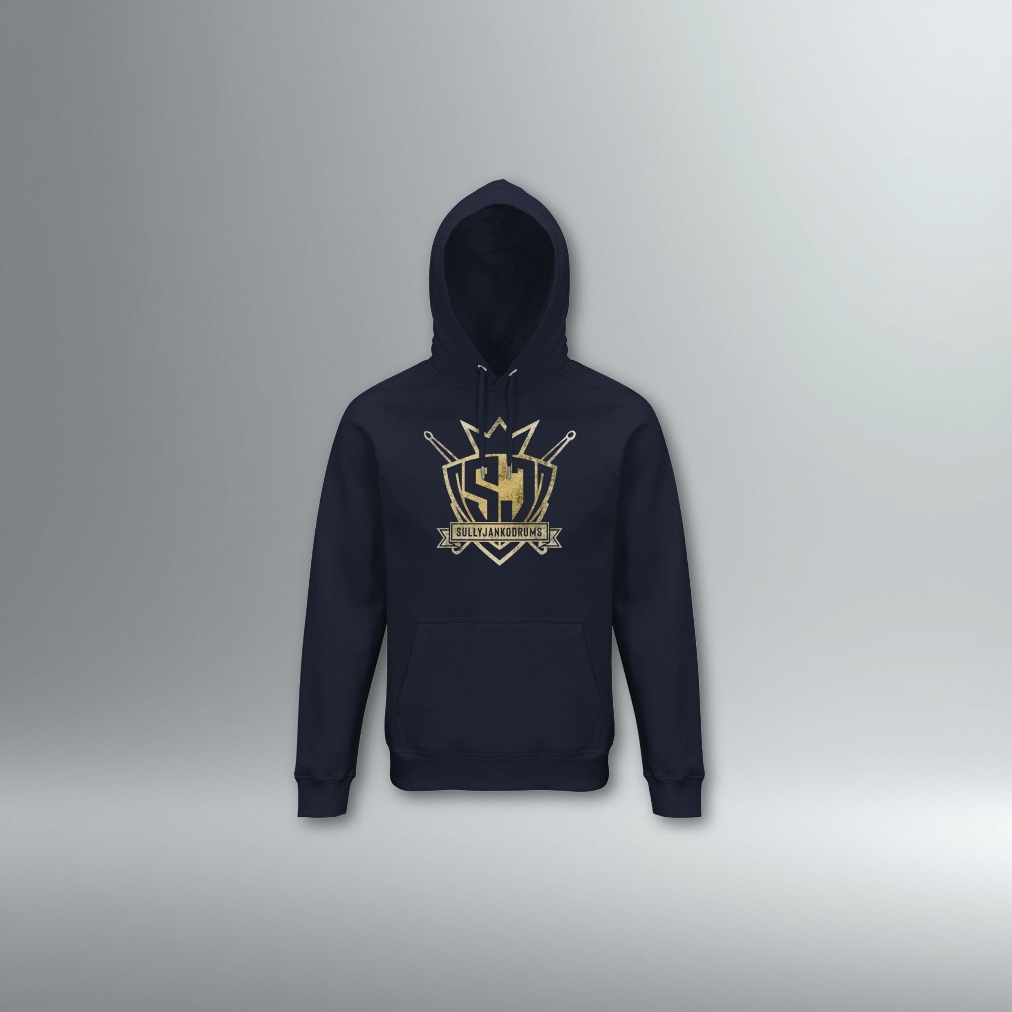 Sully Janko Hoodie | Gold Grunge Shield | Above Average Clothing | organic cotton apparel