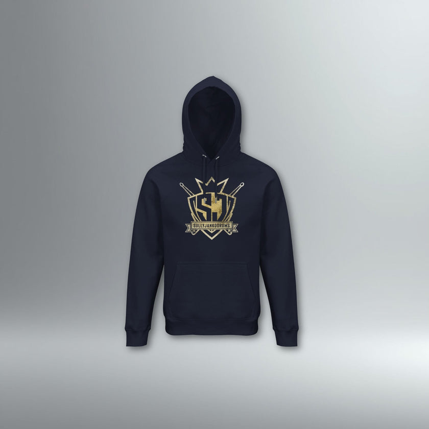 Sully Janko Hoodie | Gold Grunge Shield | Above Average Clothing | organic cotton apparel