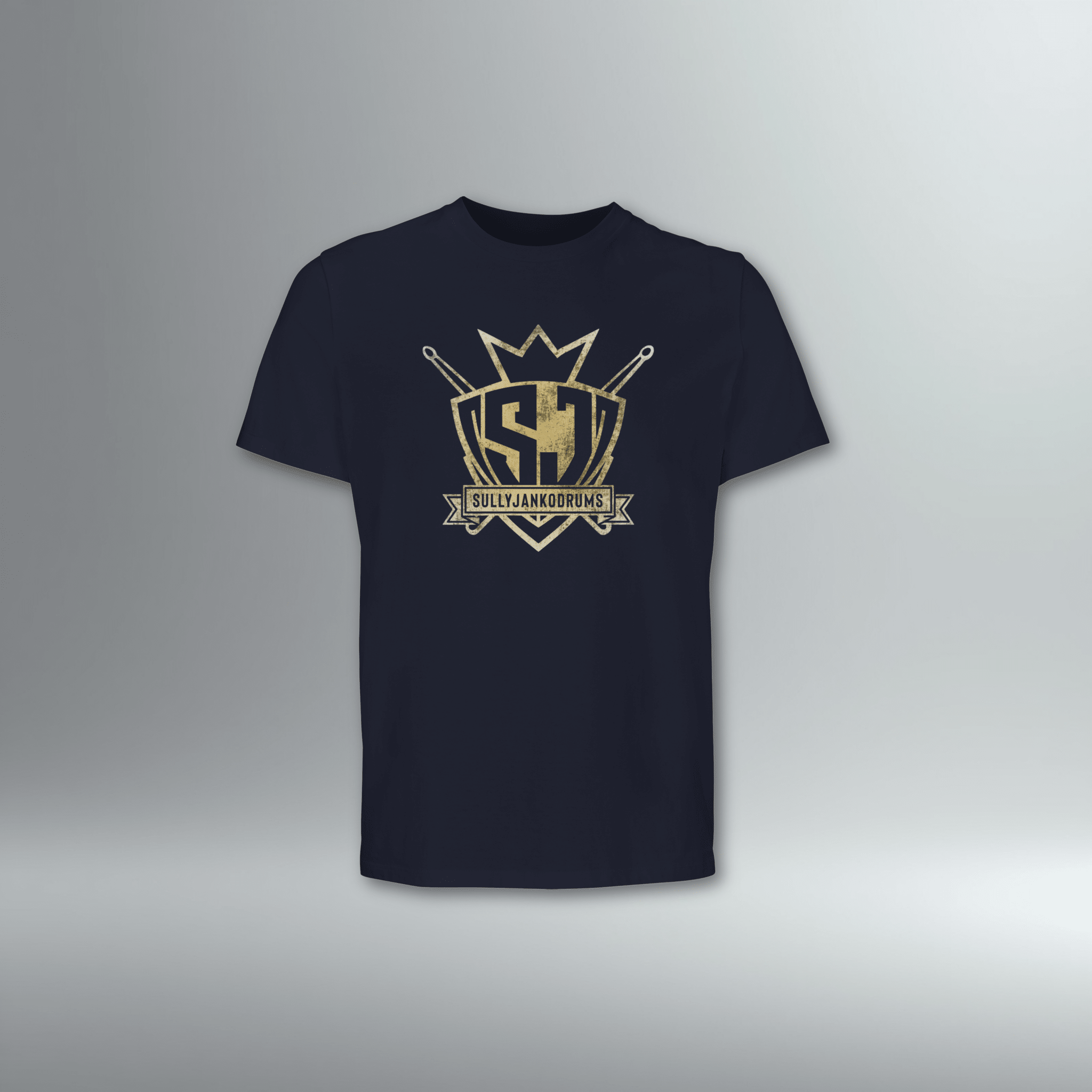 Sully Janko Tee | Gold Grunge Shield | Above Average Clothing | organic cotton apparel