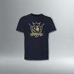 Sully Janko Tee | Gold Grunge Shield | Above Average Clothing | organic cotton apparel