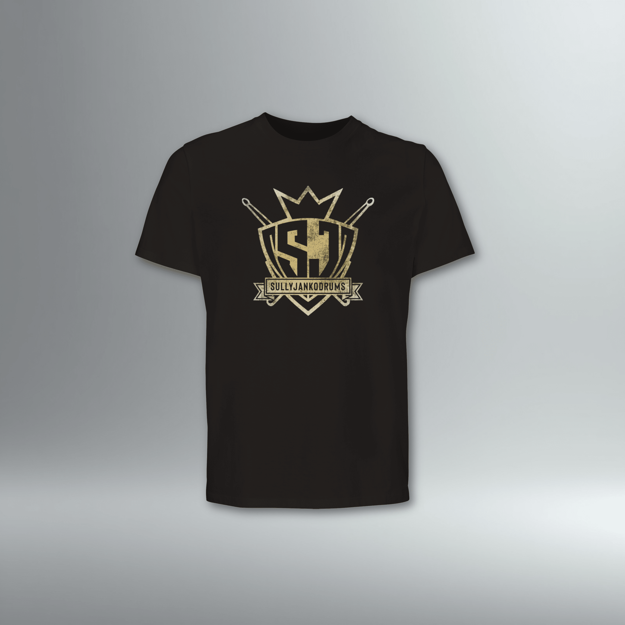 Sully Janko Tee | Gold Grunge Shield | Above Average Clothing | organic cotton apparel