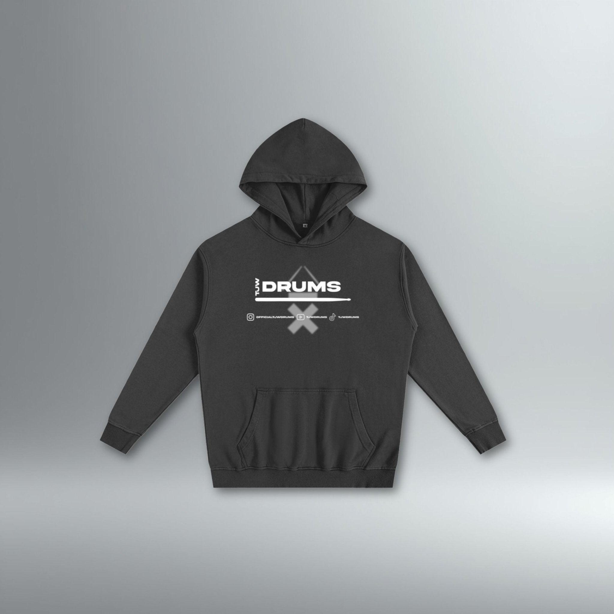 TJW Drums Black Hoodie | Above Average Clothing | organic cotton apparel