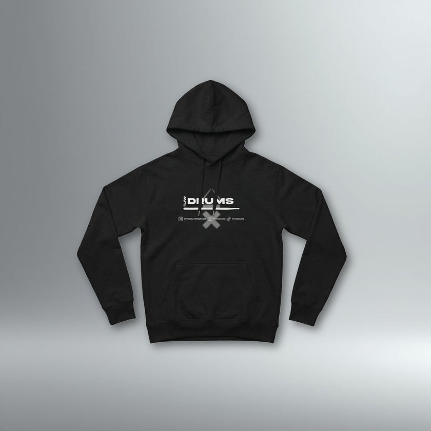 TJW Drums Black Hoodie | Above Average Clothing | organic cotton apparel