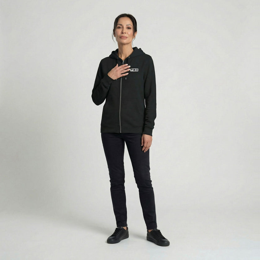 Vicky O’Neon DRMMR Zip Hoodie | Above Average Clothing | organic cotton apparel