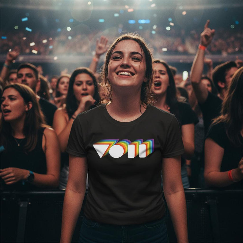 Vicky O’Neon Rainbow VON Tee | Above Average Clothing | organic cotton apparel