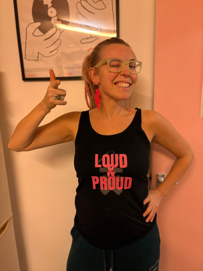 vicky o neon wearing a piece from her own above average clothing collection